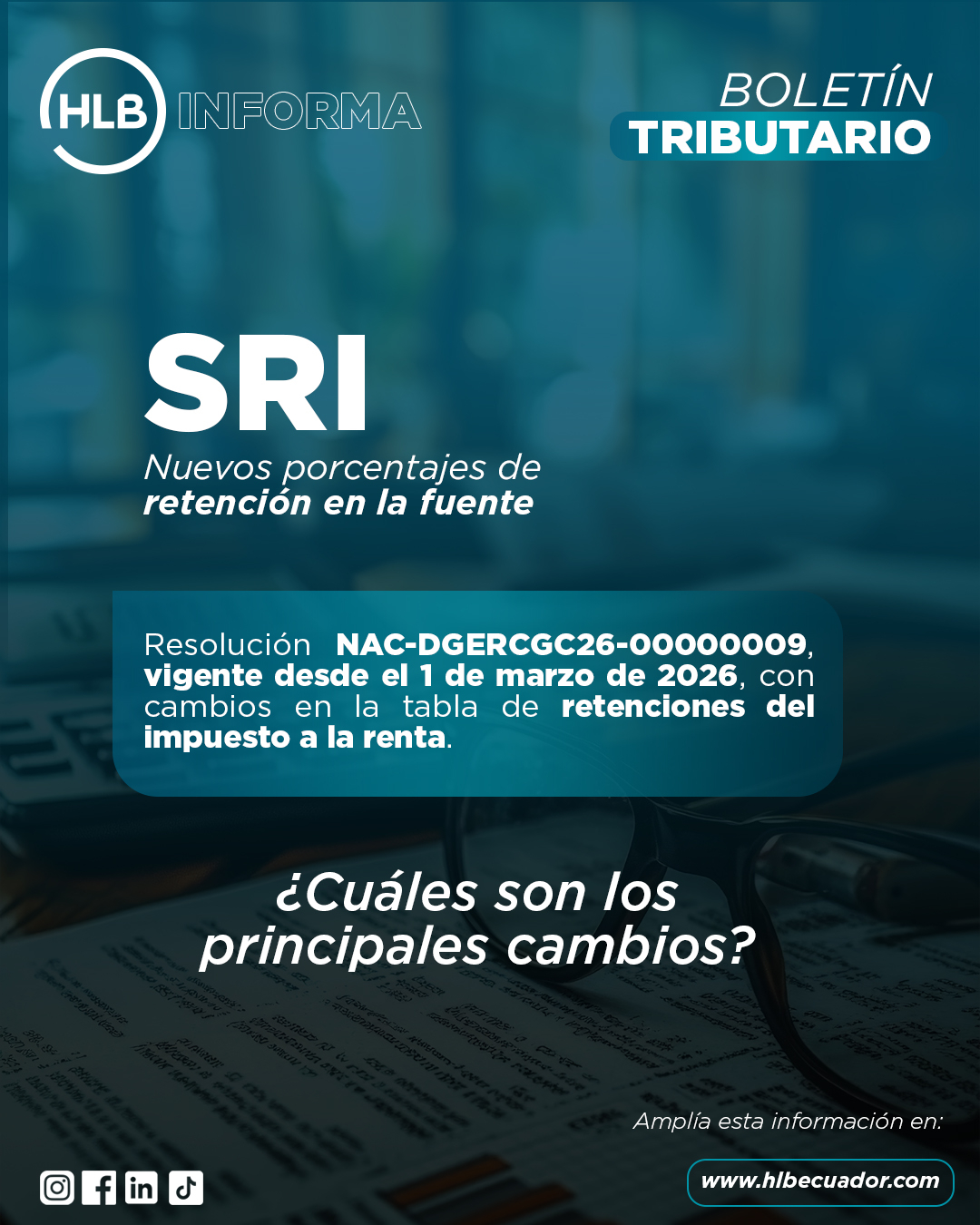 Nuevos porcentajes de retención en la fuente