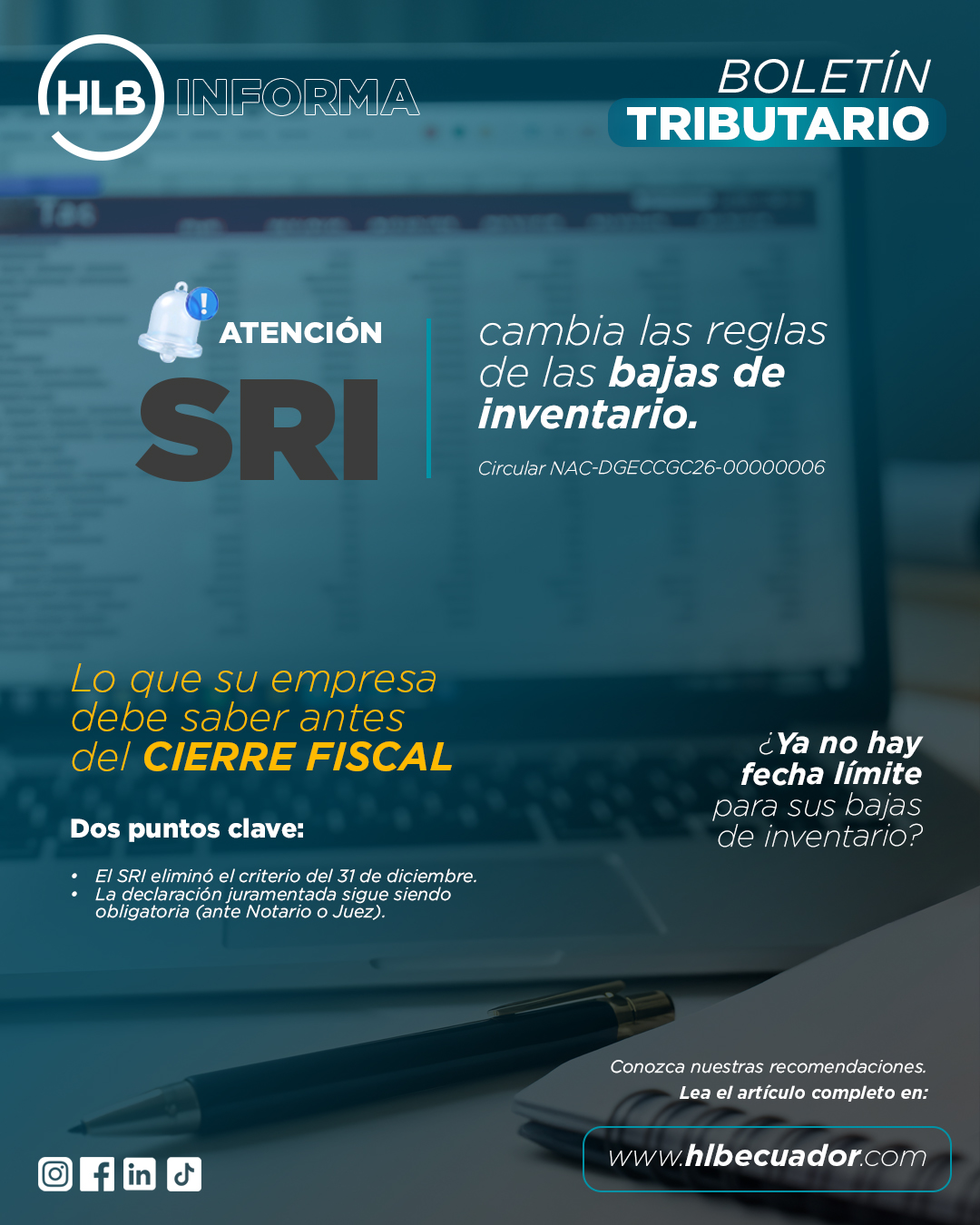 El SRI cambia su criterio sobre las bajas de inventario: